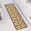 Wooden Tiki Pattern Print Long Kitchen Mat