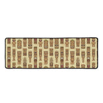 Wooden Tiki Pattern Print Long Kitchen Mat