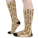 Wooden Tiki Pattern Print Long Socks