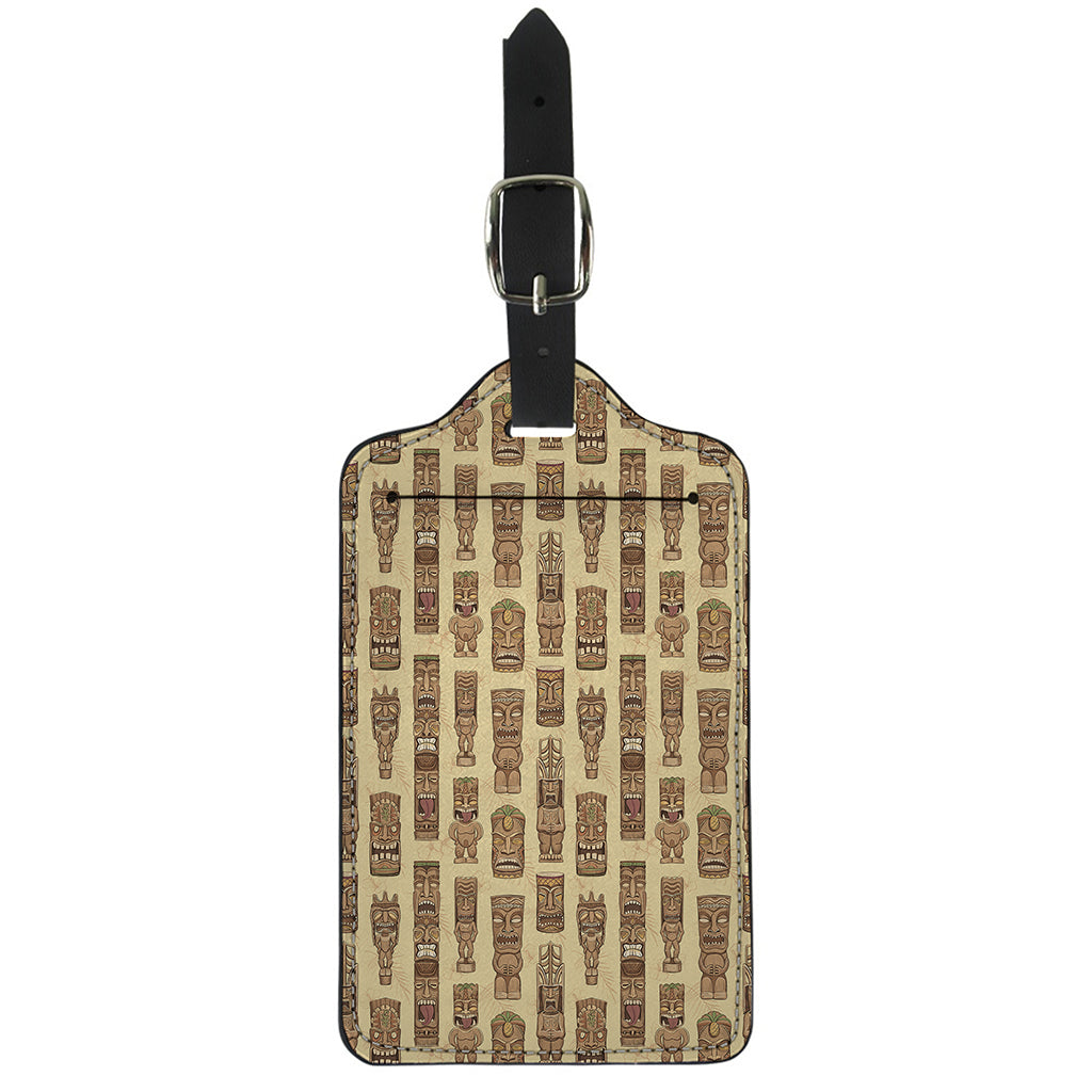 Wooden Tiki Pattern Print Luggage Tag