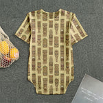 Wooden Tiki Pattern Print Men's Bodysuit