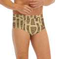 Wooden Tiki Pattern Print Men's Briefs