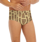 Wooden Tiki Pattern Print Men's Briefs