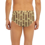 Wooden Tiki Pattern Print Men's Briefs