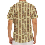 Wooden Tiki Pattern Print Men's Deep V-Neck Shirt