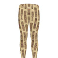 Wooden Tiki Pattern Print Men's Leggings