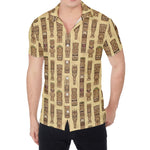 Wooden Tiki Pattern Print Men's Shirt