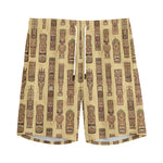 Wooden Tiki Pattern Print Men's Sports Shorts