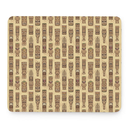 Wooden Tiki Pattern Print Mouse Pad