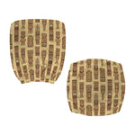 Wooden Tiki Pattern Print Office Chair Cover