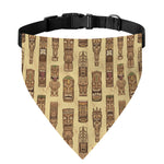Wooden Tiki Pattern Print Over The Collar Dog Bandana