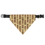Wooden Tiki Pattern Print Over The Collar Dog Bandana