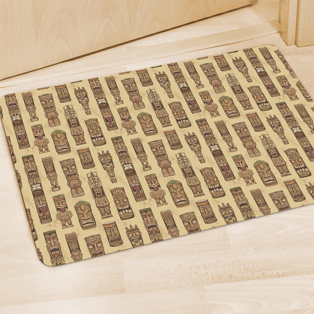 Wooden Tiki Pattern Print Polyester Doormat