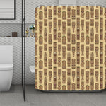 Wooden Tiki Pattern Print Polyester Shower Curtain