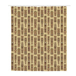 Wooden Tiki Pattern Print Polyester Shower Curtain