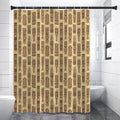 Wooden Tiki Pattern Print Premium Shower Curtain