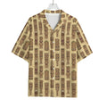 Wooden Tiki Pattern Print Rayon Hawaiian Shirt
