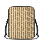 Wooden Tiki Pattern Print Rectangular Crossbody Bag