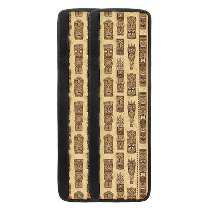 Wooden Tiki Pattern Print Refrigerator Handle Covers