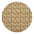 Wooden Tiki Pattern Print Round Blanket