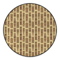 Wooden Tiki Pattern Print Round Floor Mat