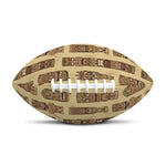 Wooden Tiki Pattern Print Rugby Ball