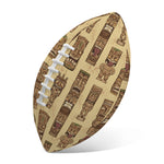 Wooden Tiki Pattern Print Rugby Ball