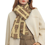 Wooden Tiki Pattern Print Scarf
