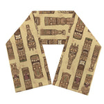 Wooden Tiki Pattern Print Scarf
