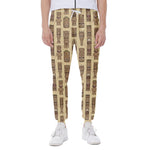 Wooden Tiki Pattern Print Scuba Joggers