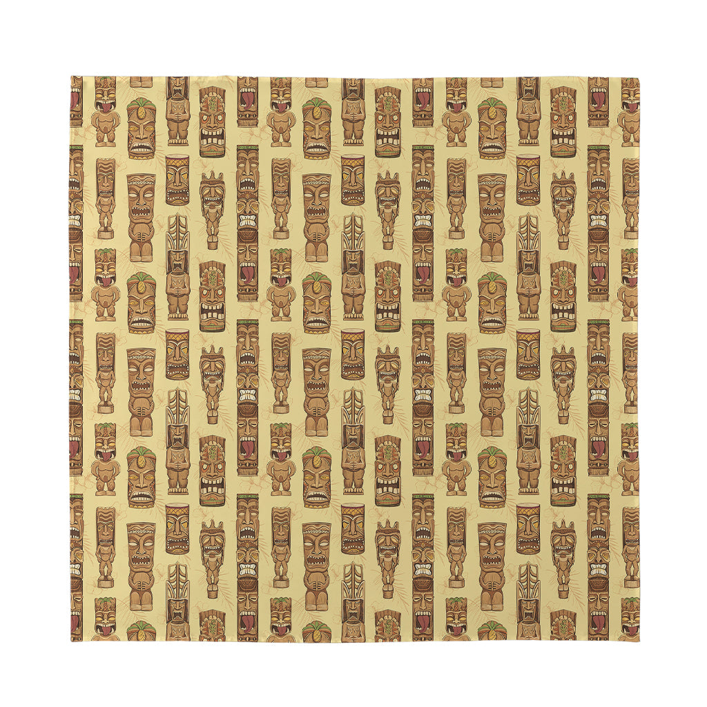 Wooden Tiki Pattern Print Silk Bandana