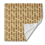 Wooden Tiki Pattern Print Silk Bandana