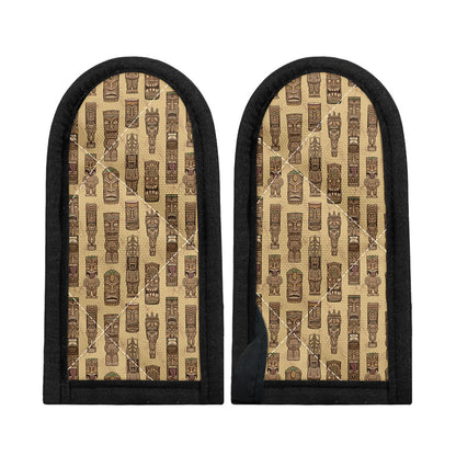 Wooden Tiki Pattern Print Skillet Handle Cover