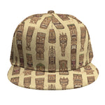 Wooden Tiki Pattern Print Snapback Cap