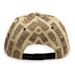 Wooden Tiki Pattern Print Snapback Cap