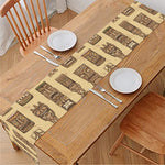 Wooden Tiki Pattern Print Table Runner