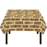 Wooden Tiki Pattern Print Tablecloth