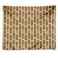 Wooden Tiki Pattern Print Tapestry