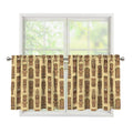 Wooden Tiki Pattern Print Tier Curtains