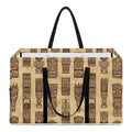 Wooden Tiki Pattern Print Utility Tote Bag