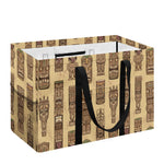 Wooden Tiki Pattern Print Utility Tote Bag