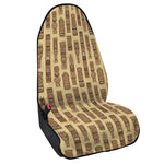 Wooden Tiki Pattern Print Waterproof Car Seat Cover