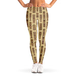 Wooden Tiki Pattern Print Women's Leggings