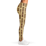 Wooden Tiki Pattern Print Women's Leggings