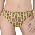 Wooden Tiki Pattern Print Women's Thong