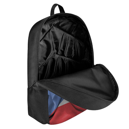 Wrinkled Puerto Rican Flag Print 17 Inch Backpack