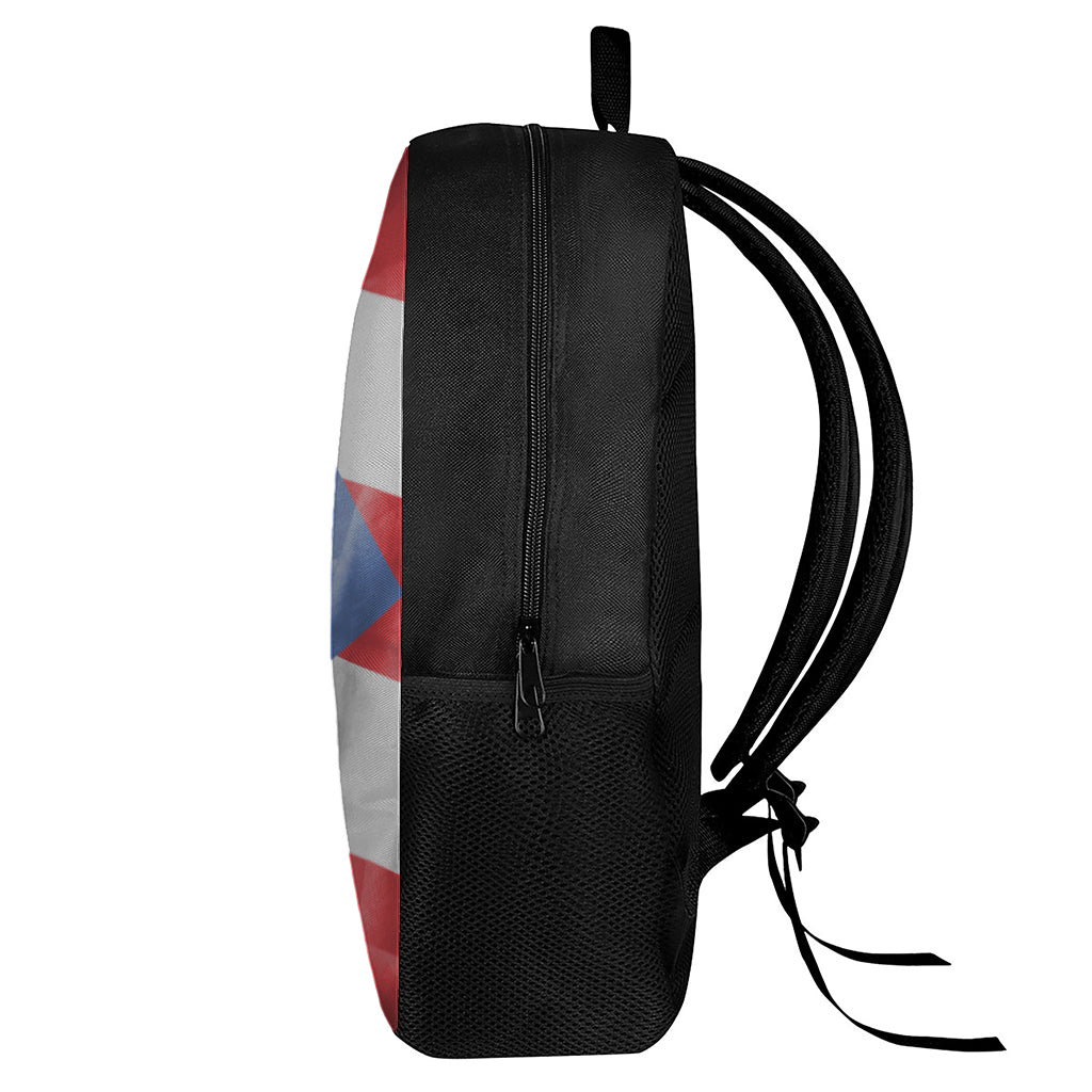 Wrinkled Puerto Rican Flag Print 17 Inch Backpack