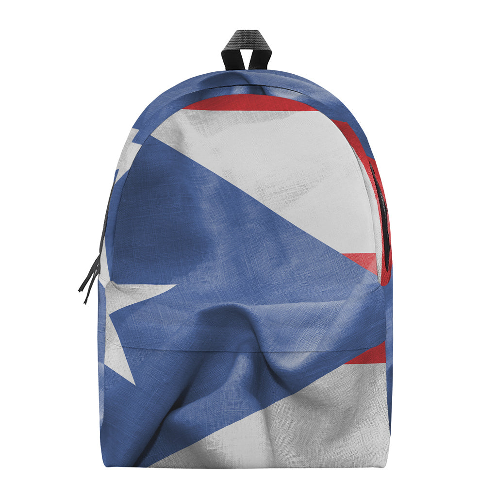 Wrinkled Puerto Rican Flag Print Backpack