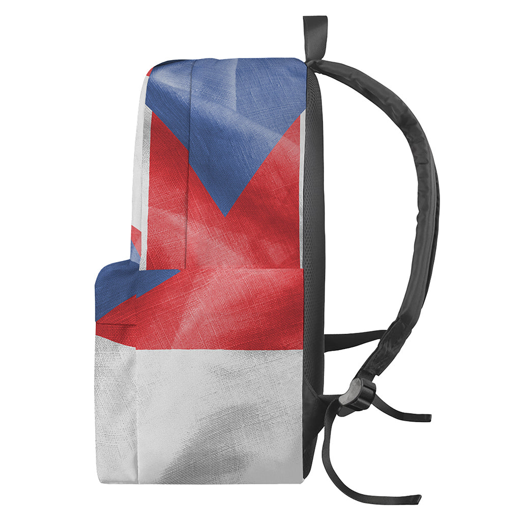 Wrinkled Puerto Rican Flag Print Backpack