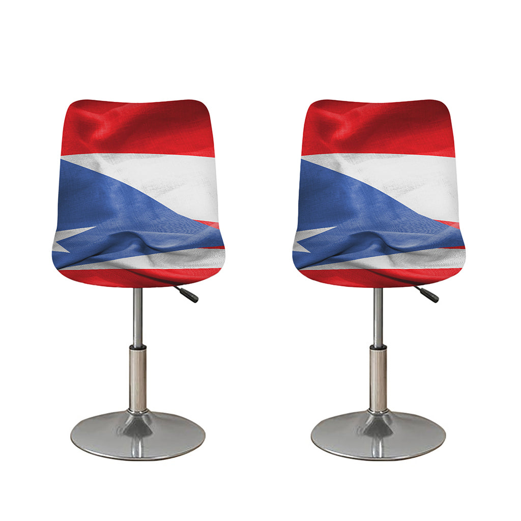 Wrinkled Puerto Rican Flag Print Bar Stool Covers